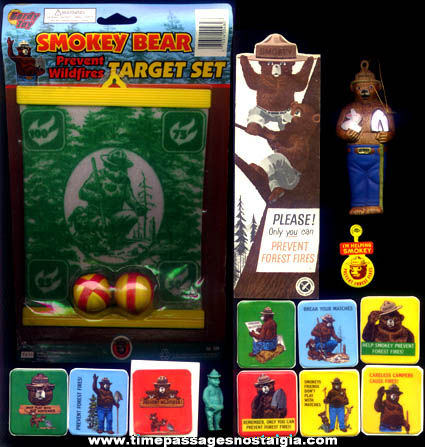 (14) Different Colorful Smokey Bear Character Items