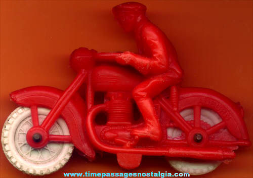 Old Auburn Plastic Toy Motorcycle With Rider