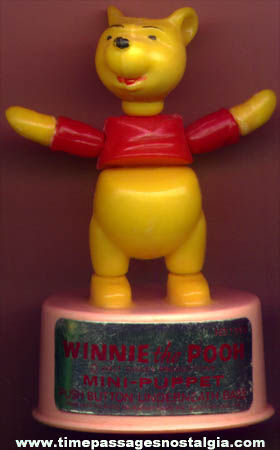 Old Walt Disney Winnie The Pooh Cartoon Character Kohner Push Puppet