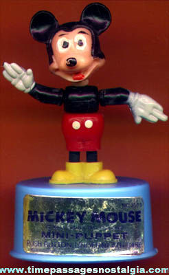 Old Walt Disney Mickey Mouse Cartoon Character Kohner Push Puppet