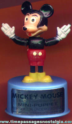 Old Walt Disney Mickey Mouse Cartoon Character Kohner Push Puppet