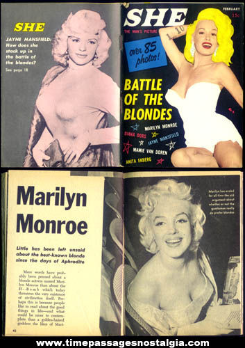 1957 Volume #1 - Number #5 SHE Battle Of The Blondes Risque Mens Magazine