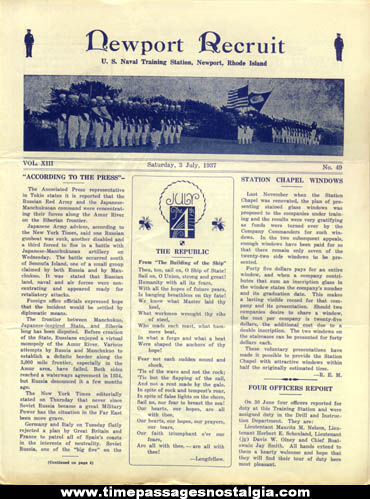 (17) 1937 United States Naval Training Station Newport Recruit Newsletters