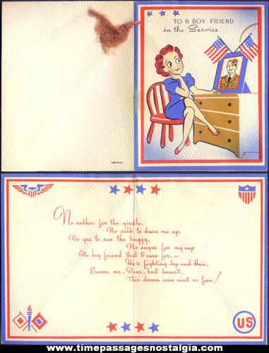 Unused 1940s Homefront U.S. Army Soldier Sweetheart Greeting Card