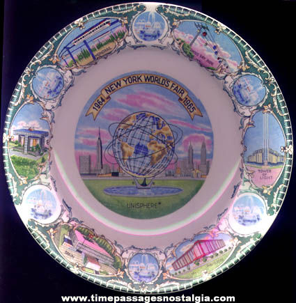Colorful 1964 - 1965 New York World’s Fair Advertising Souvenir China Plate