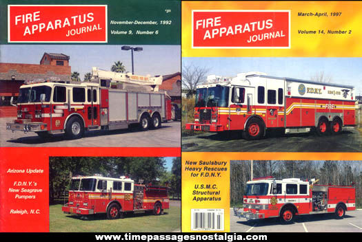 (2) Old Fire Apparatus Journal Back Issue Fire Truck Magazines