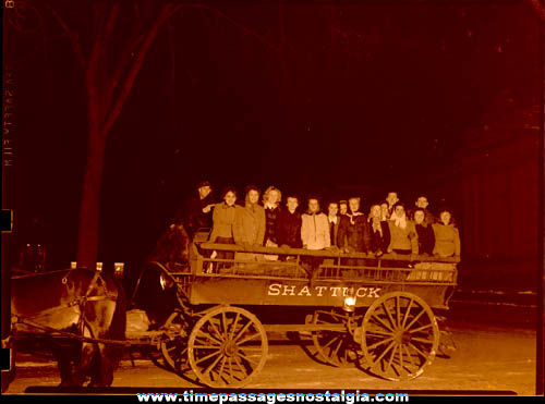 1942 Large Horse Drawn Wagon Photograph Negative