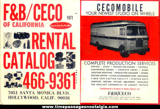 1971 F&B CECO Hollywood California Movie & Film Maker Rental Catalog