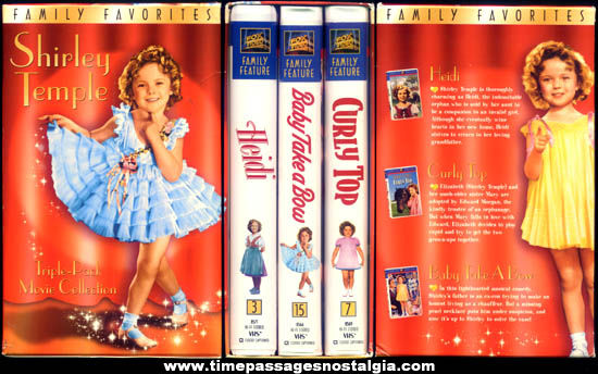 Boxed Shirley Temple Triple Pack Movie Video Collection