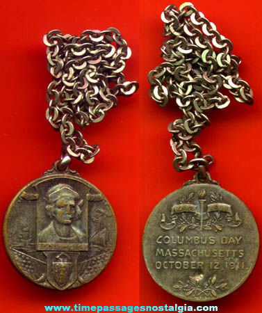 1911 Christopher Columbus Columbus Day Medallion