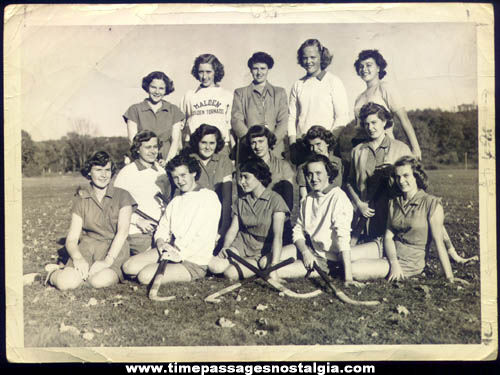 Old Malden Massachusetts School Girls Field Hockey Team Photograph