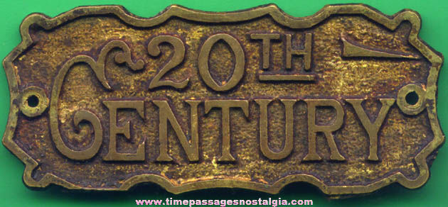 Old Ornate 20th Century Brass Metal Plate