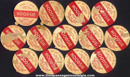 (13) Old Hoods Ice Cream Cup Hoodsie Movie Star Premium Dixie Lids