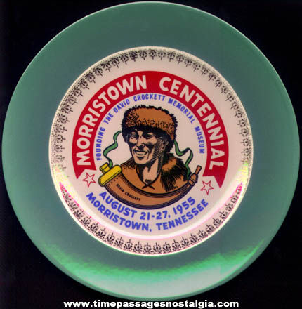 Colorful 1955 Davy Crockett Morristown Tennessee Centennial Plate