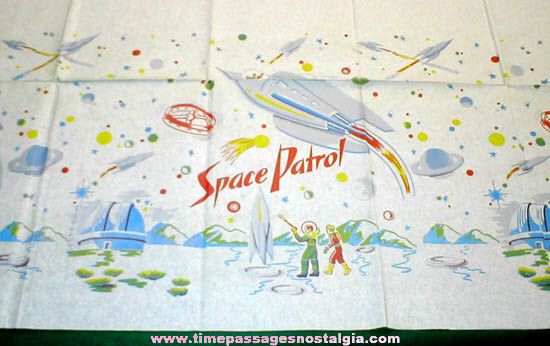 Rare Old Unused Space Patrol Birthday Party Paper Table Cloth