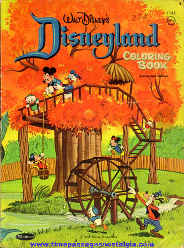 1964 Walt Disney Character Disneyland Whitman Coloring Book