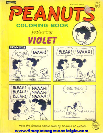 1967 Charles Schulz Peanuts Character Saalfield Coloring Book