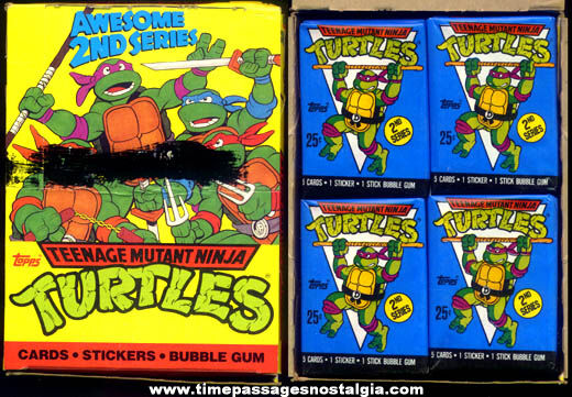 Full 1990 Teenage Mutant Ninja Turtles Bubble Gum Trading Cards Store Display Box