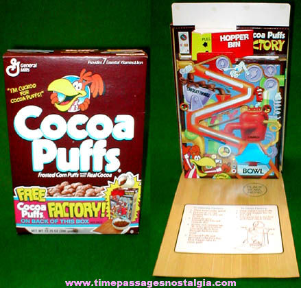 1991 Cocoa Puffs Cereal Box With Pop Up Cereal Factory