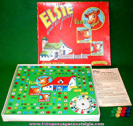 Colorful 1941 Elsie The Cow and Her Family Board Game