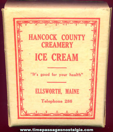 Old Unused Paper Ice Cream Advertising Carton