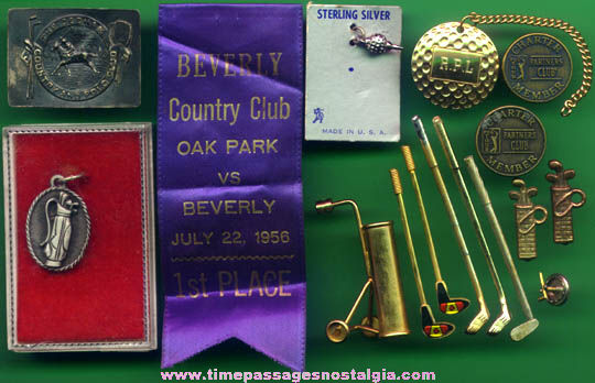 (16) Small Old Golf Related Items