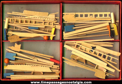 Old Boxed Wooden Jack Straws Game