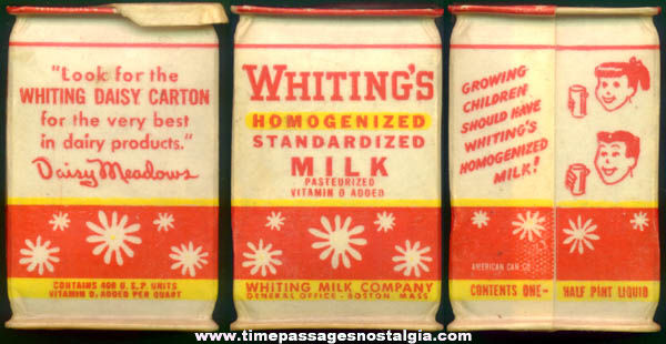 Old Whiting’s Daisy Meadows Advertising Half Pint Milk Carton