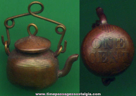 Old Miniature Indian Head Penny Copper Tea Pot