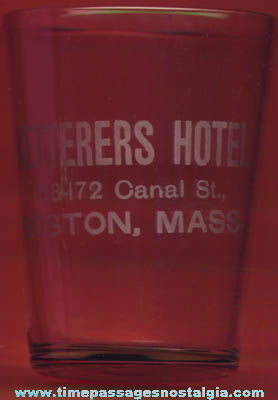 Old Ketterers Hotel Boston Massachusetts Advertising Shot Glass