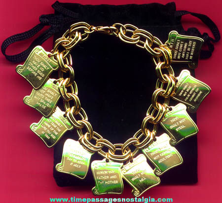 Christian or Catholic Ten Commandments Religious Charm Bracelet