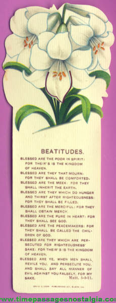 Colorful Old Imprinted Celluloid Religious Book Mark