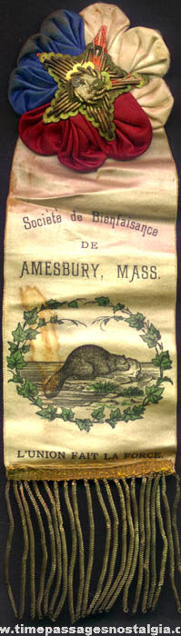Old Societe De Bienfaisance Amesbury, Massachusetts Ribbon