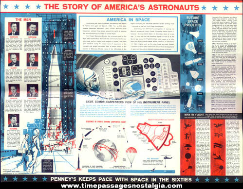 1960s J. C. Penny Advertising Premium Astronaut & Space Poster