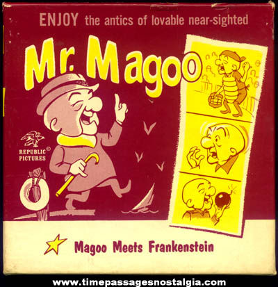 Old Boxed Mr. Magoo Meets Frankenstein Cartoon Character Movie Film