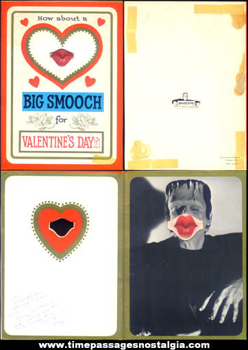 1960s Universal Monsters Frankenstein Valentine Greeting Card With Flicker Lips
