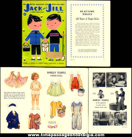 May 1959 Jack & Jill Magazine With Shirley Temple Paper Doll & Clothes