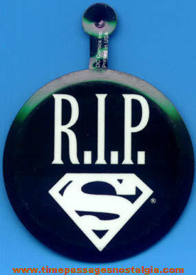 Superman Rest In Peace Character Tin Tab Button