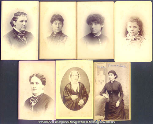 (7) Old Massachusetts Cartes de Visite Women Photographs