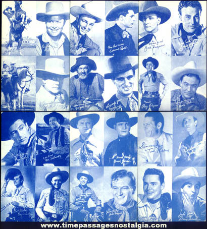 (6) Old Western Cowboy Movie Actor Arcade Exhibit Cards