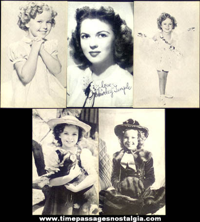 (5) Old Shirley Temple Movie Arcade Exhibit Trading Cards