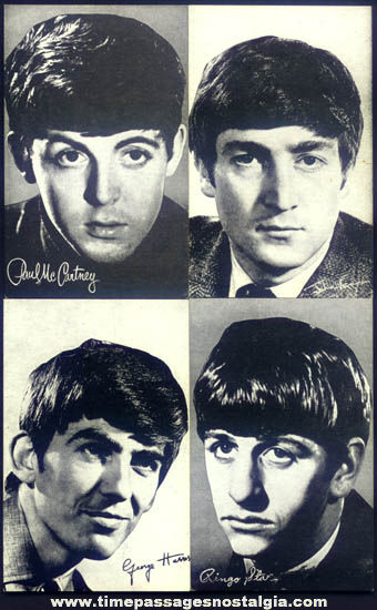 (4) Different Old Beatles Arcade Exhibit Trading Cards