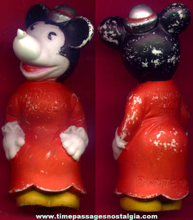 Early Painted Porcelain Bisque Walt Disney Pie Eyed Minnie Mouse Character Figurine