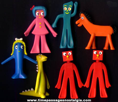 (7) Different Gumby Character Playset Figures