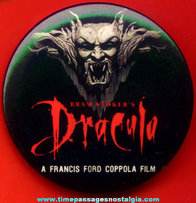 1992 Bram Stoker’s Dracula Movie Promotional Advertising Pin Back Button