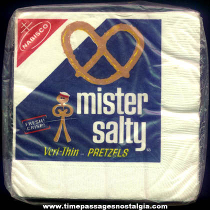 (4) Unopened Packages Nabisco Mister Salty Pretzel Advertising Napkins