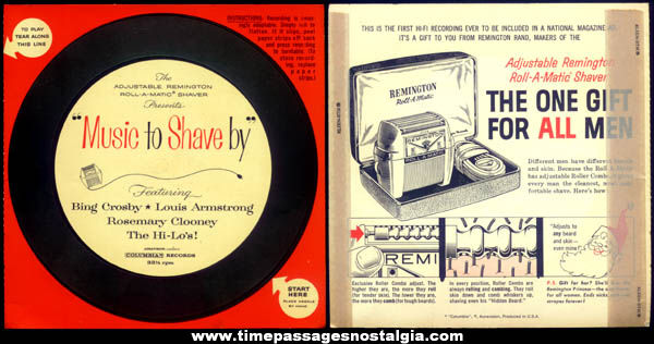 Old Remington Electric Razor Advertising Premium Paper Record