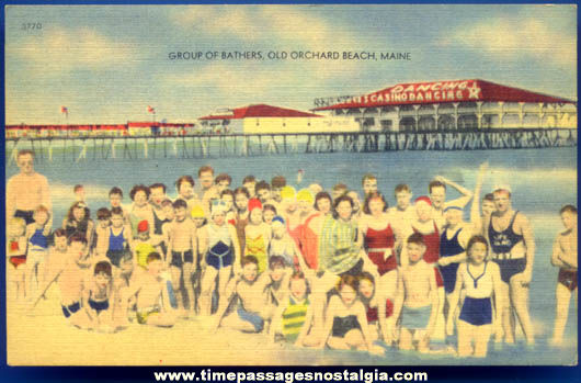 Old Unused Old Orchard Beach Bathers Maine Post Card