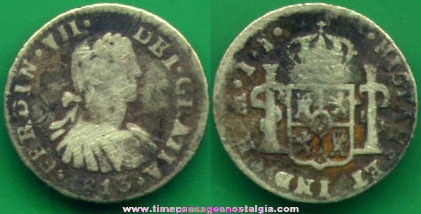 1813 Mexico 1/2 Reale Coin