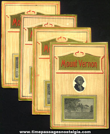 (4) Small Old U.S. President George Washington Mount Vernon Prints